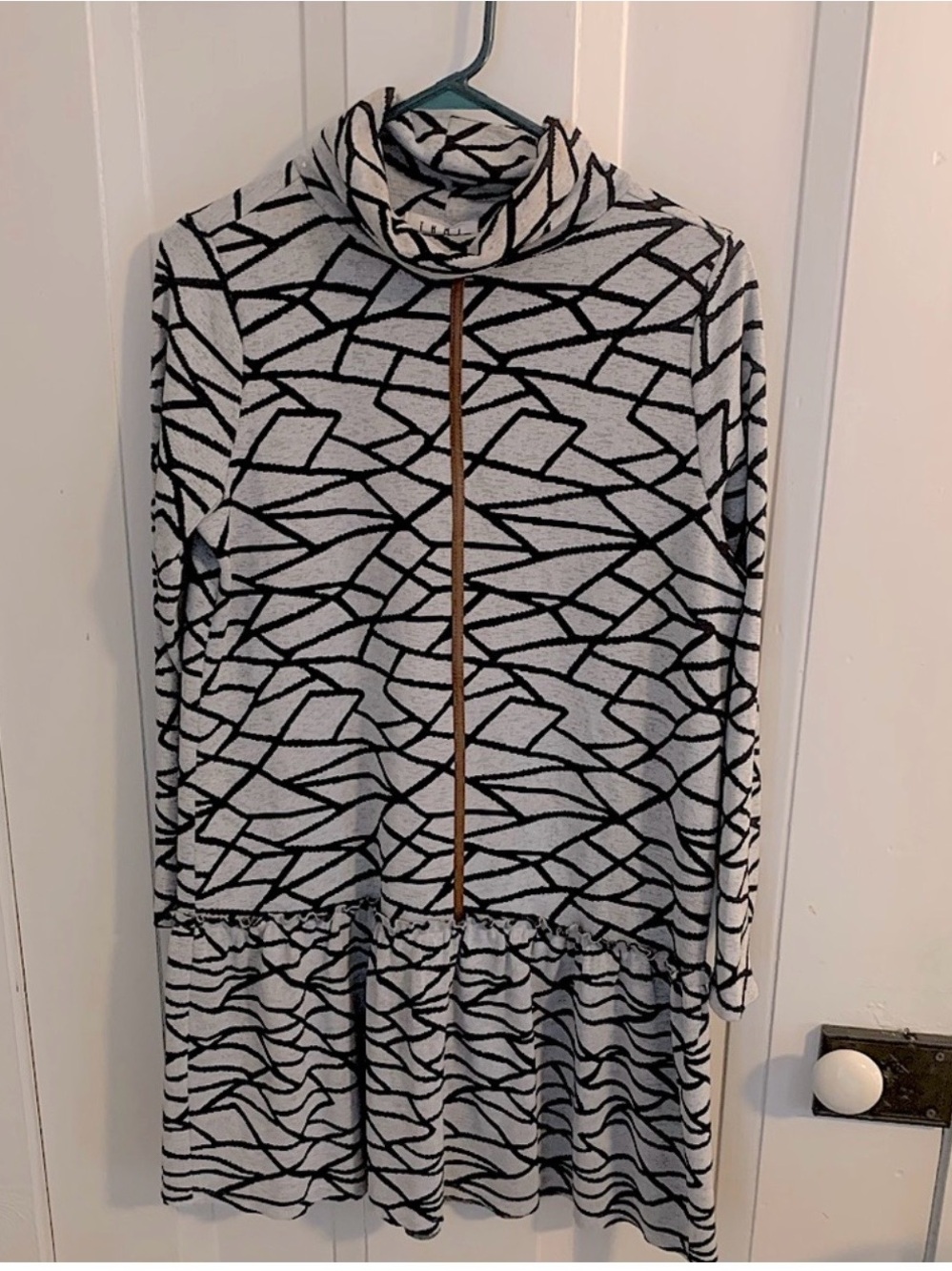 THML Geometric Turtleneck Tunic Dress